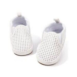 Myggpp Justy Bae Shop White Leather Oxfords Baby Shoes Newborns Size 0-6mo